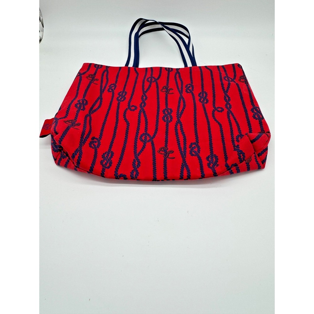 Estee Lauder Nautical Tote Bag Set of 2 – Red & Navy Rope Print Beach Bags - Picture 2 of 13